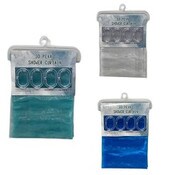 Wholesale - 70" X 72" 3D PEVA Shower Curtain with C-hooks, UPC: 810002207389